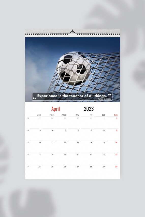 Soccer Wall Calendar 2023 Great Gift for Soccer Lovers - Etsy Soccer Wall Calendar 2023 Great Gift for Soccer Lovers - Etsy