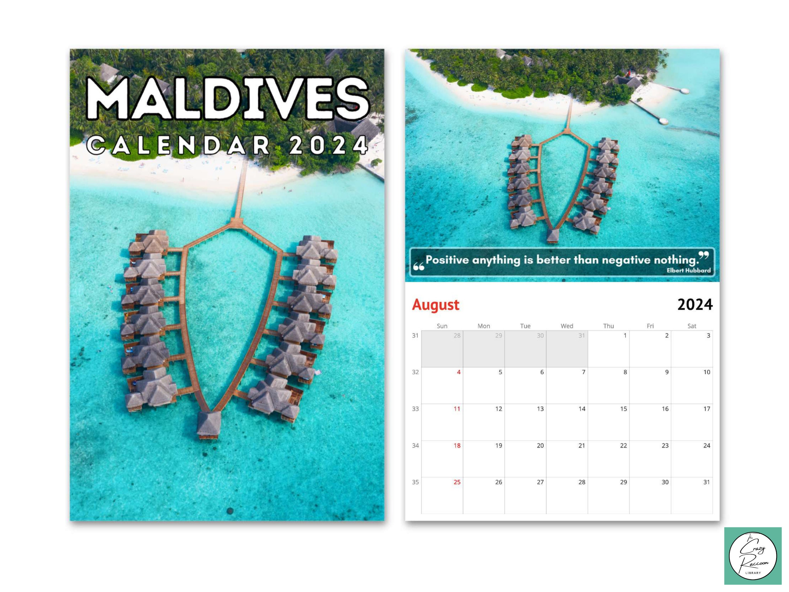 Maldives Wall Calendar 2024, Cute Gift Idea for Maldives Lovers - Etsy