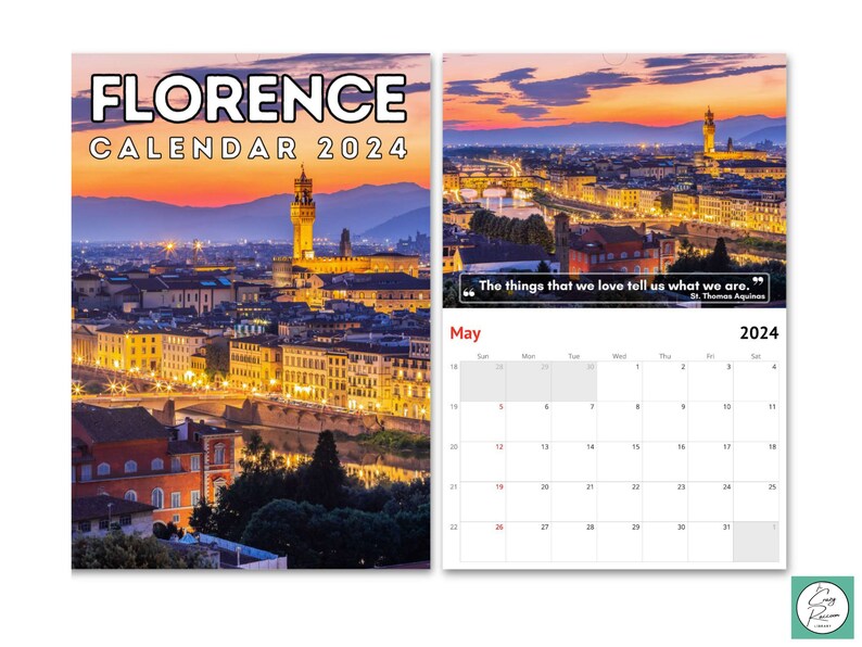 Florence Wall Calendar 2024 Great Gift Idea for Italy Lovers Etsy