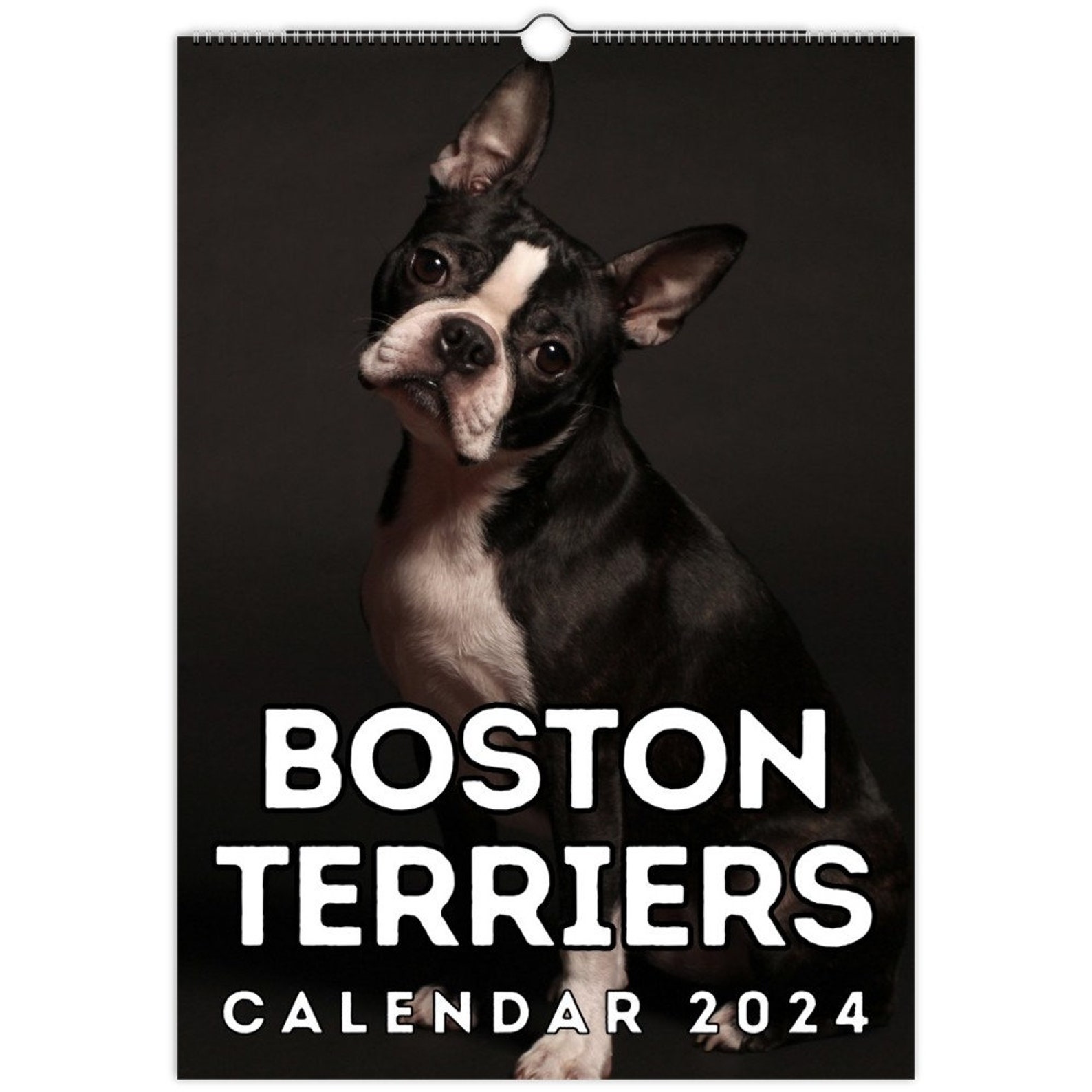Boston Terriers Wall Calendar 2024, Cute Gift Idea for Boston Terrier
