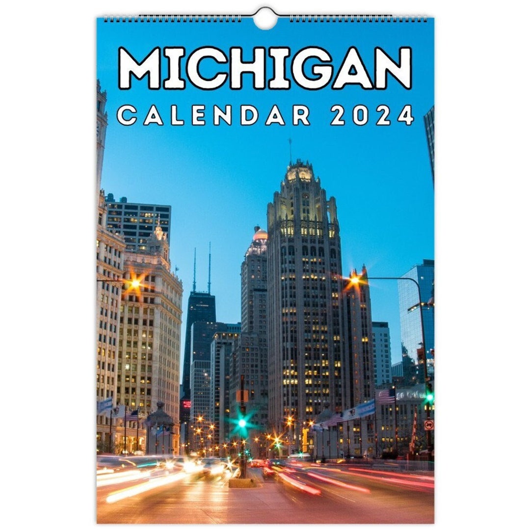 Michigan Wall Calendar 2024, Great Gift Idea for Michigan State Lovers