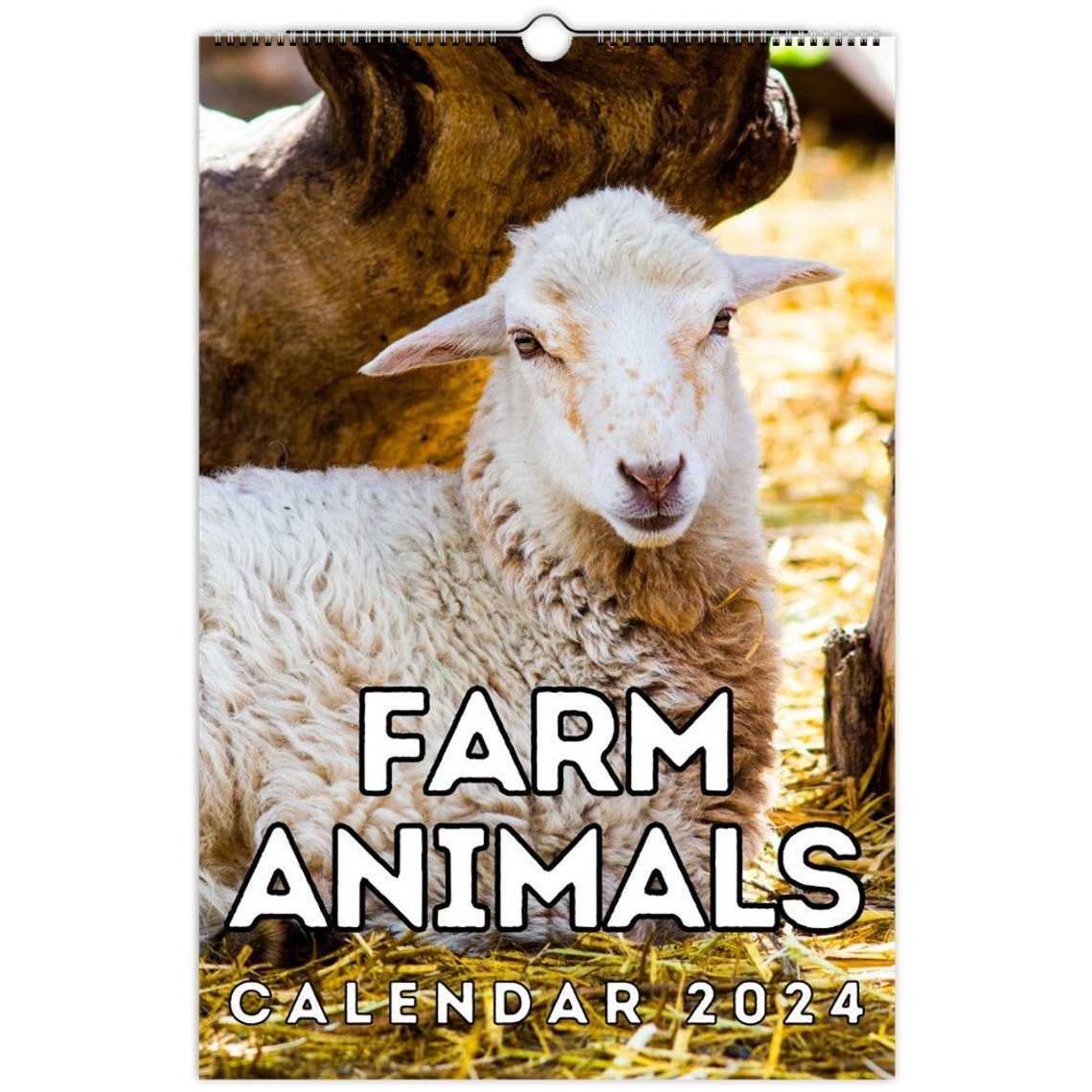 Farm Animals Wall Calendar 2024, Cute Gift Idea for Farm Animal Lovers