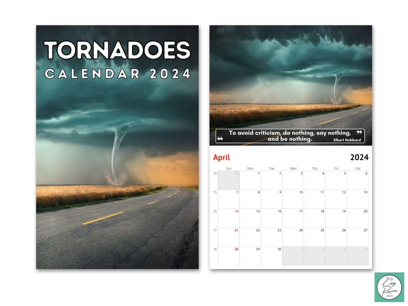 Tornadoes Wall Calendar 2024, Great Gift Idea for Tornado Lovers Etsy