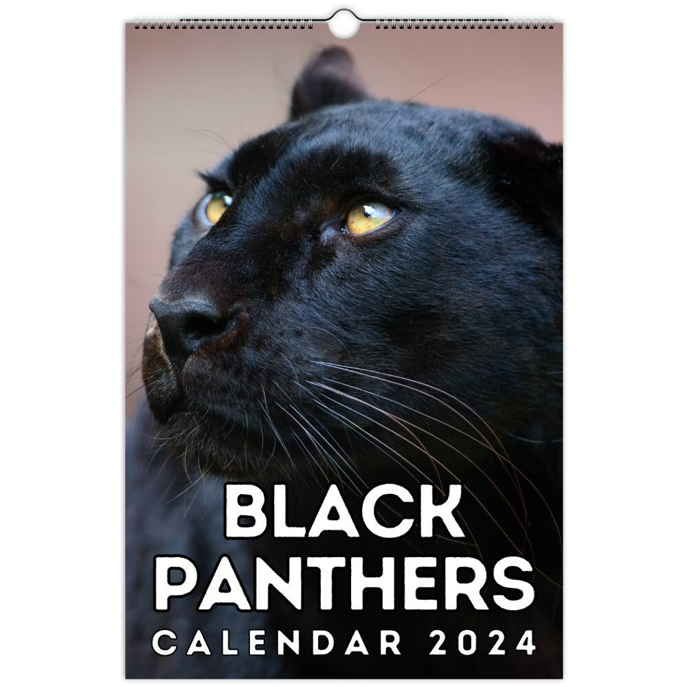 Black Panthers Wall Calendar 2024, Cute Gift Idea for Panther Lovers Etsy