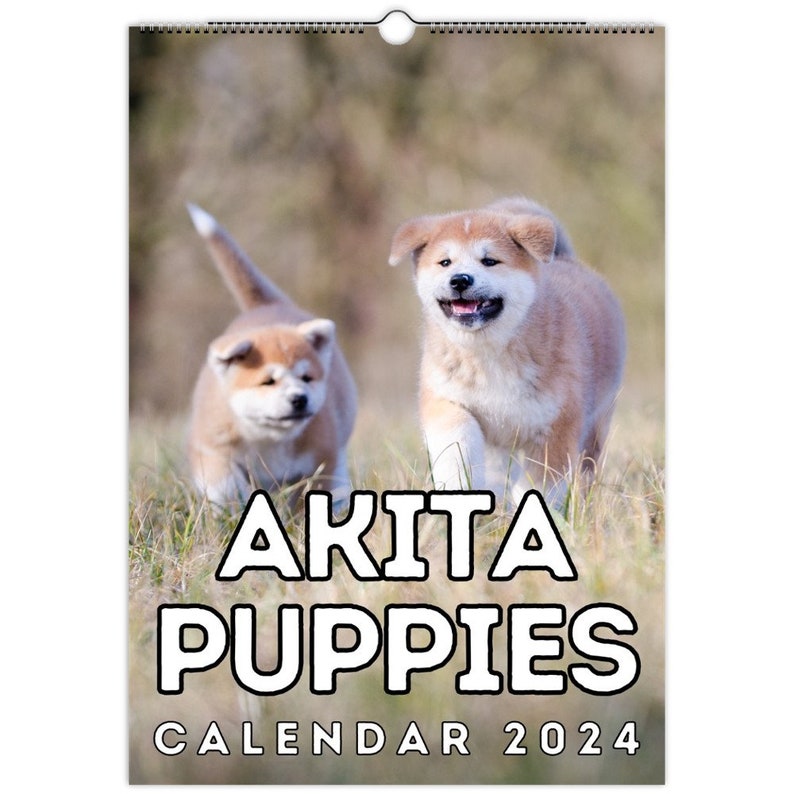 Akita Puppies Wall Calendar 2024, Cute Gift Idea for Akita Inu Lovers