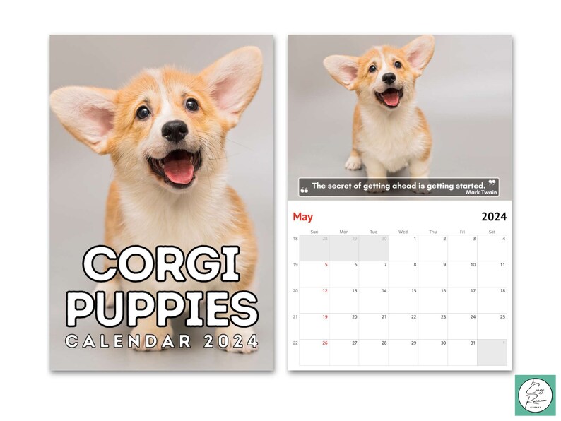 Puppies Wall Calendar 2024, Cute Gift Idea for Puppy Lovers