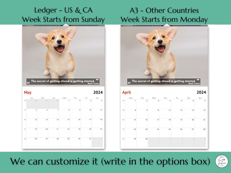 Puppies Wall Calendar 2024, Cute Gift Idea for Puppy Lovers Puppies Wall Calendar 2024, Cute Gift Idea for Puppy Lovers