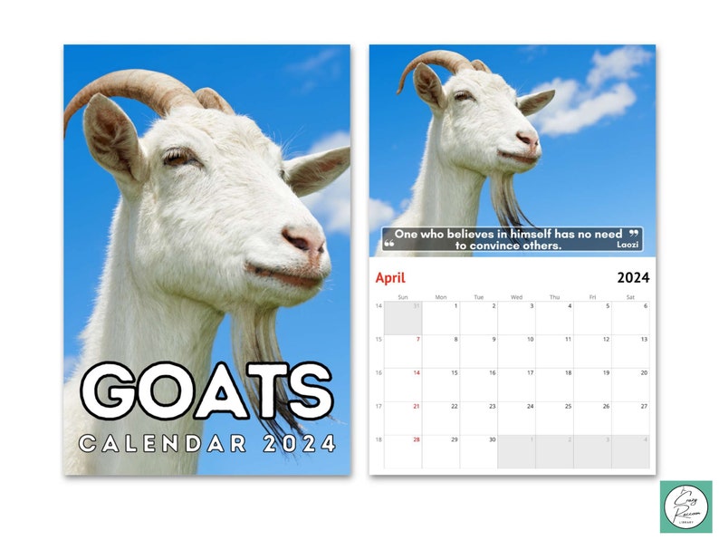 Goats Wall Calendar 2024, Cute Gift Idea for Goat Lovers Etsy