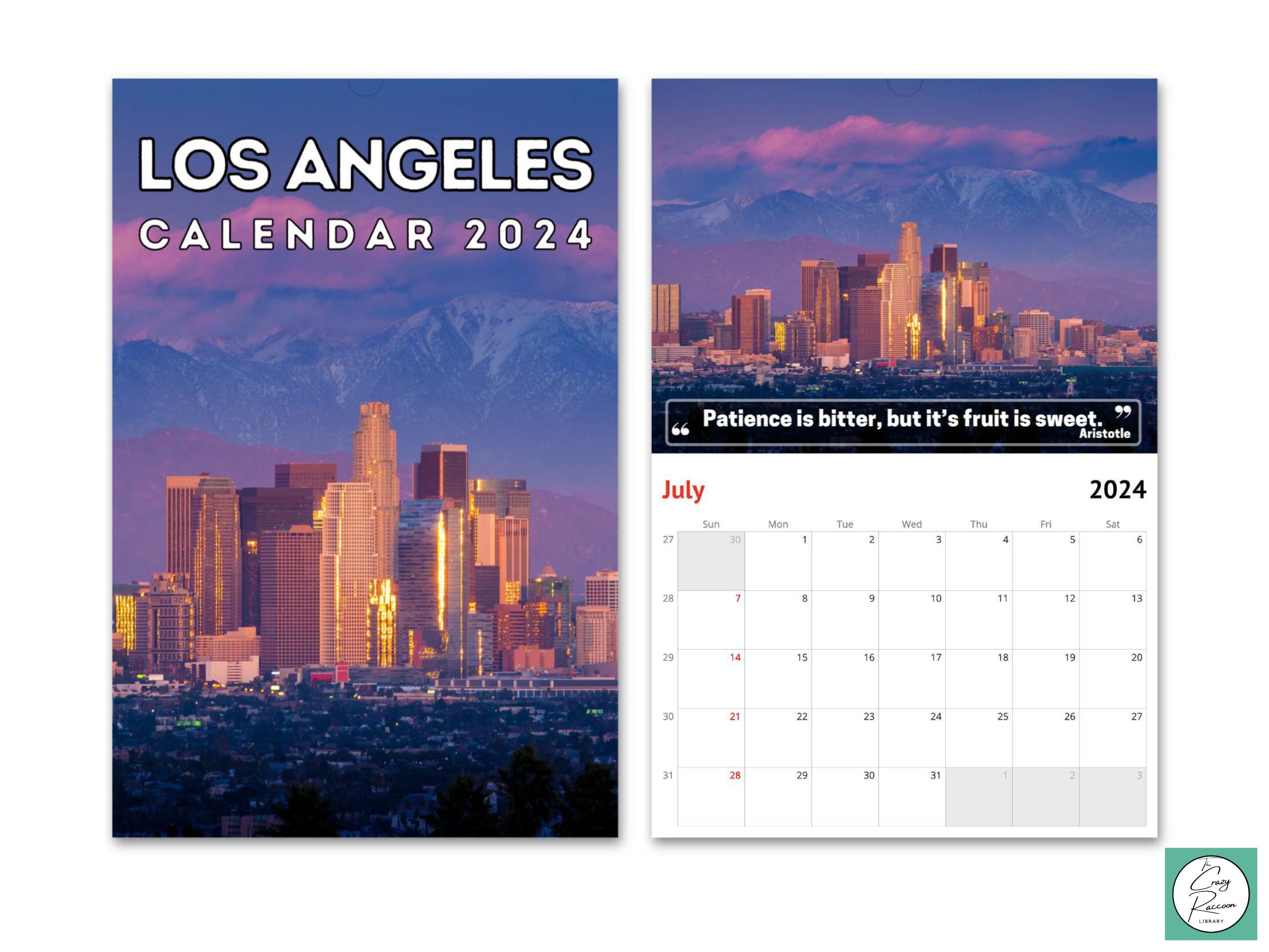 Los Angeles Wall Calendar 2024, Great Gift Idea for Los Angeles Lovers -  Etsy