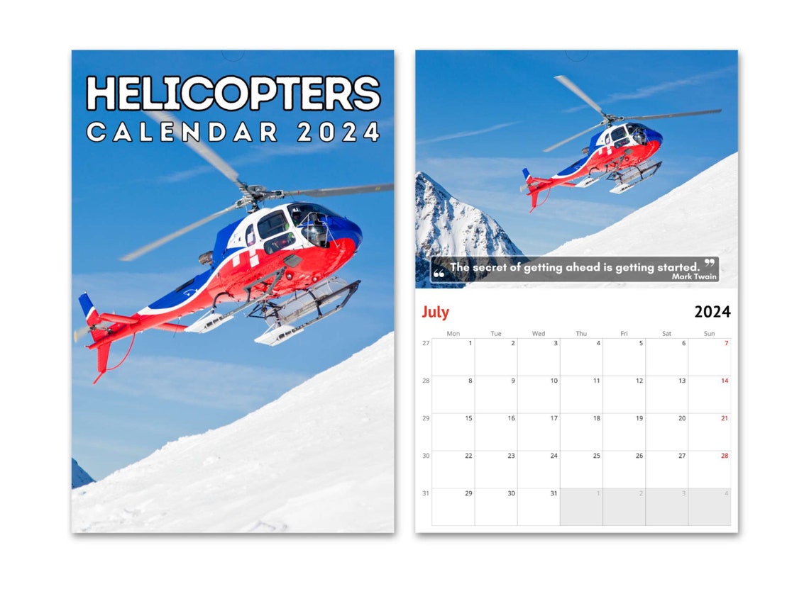 Helicopters Wall Calendar 2024, Great Gift Idea for Helicopter Lovers