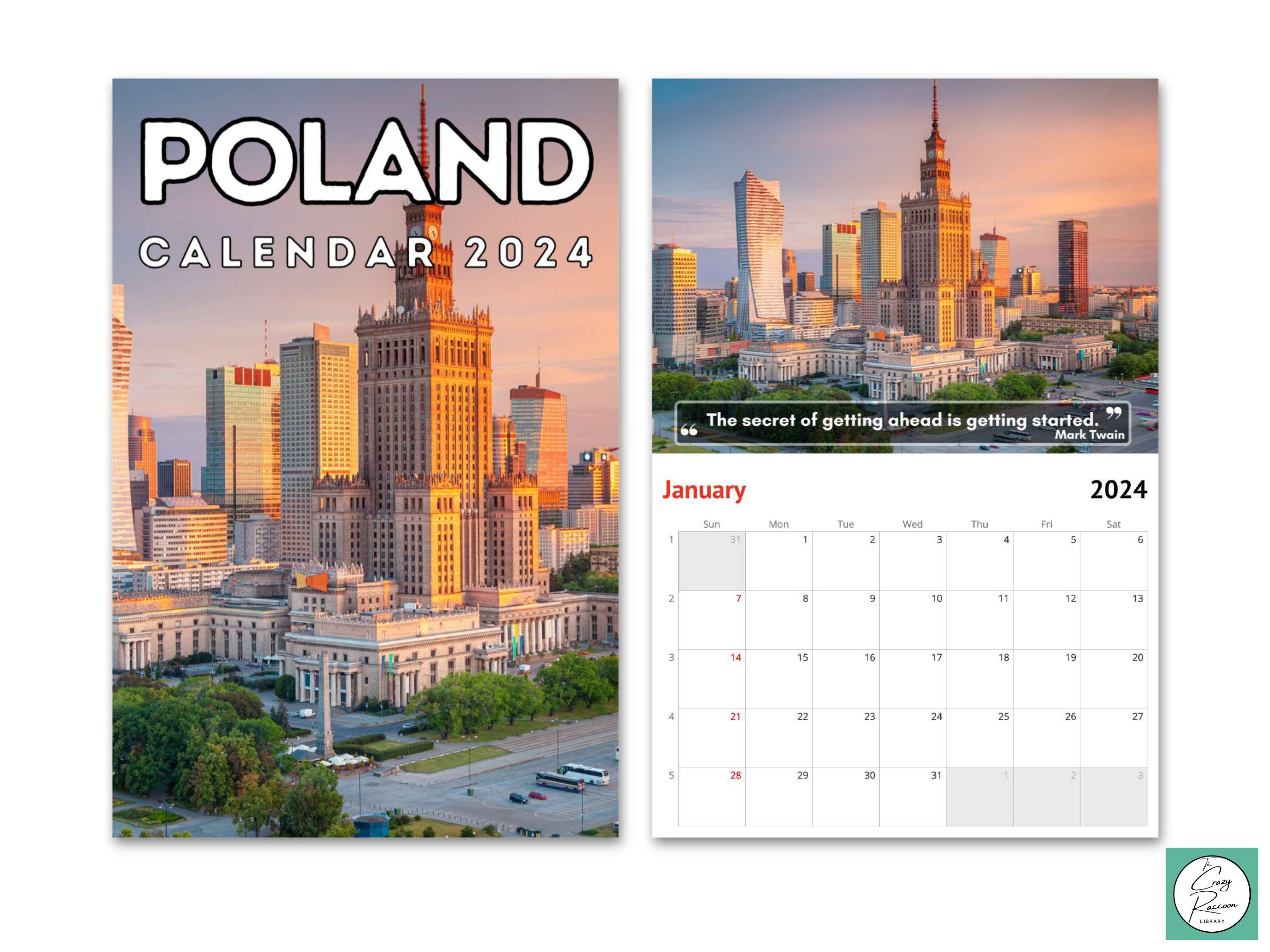 Poland Wall Calendar 2024, Great Gift Idea for Poland Lovers Etsy