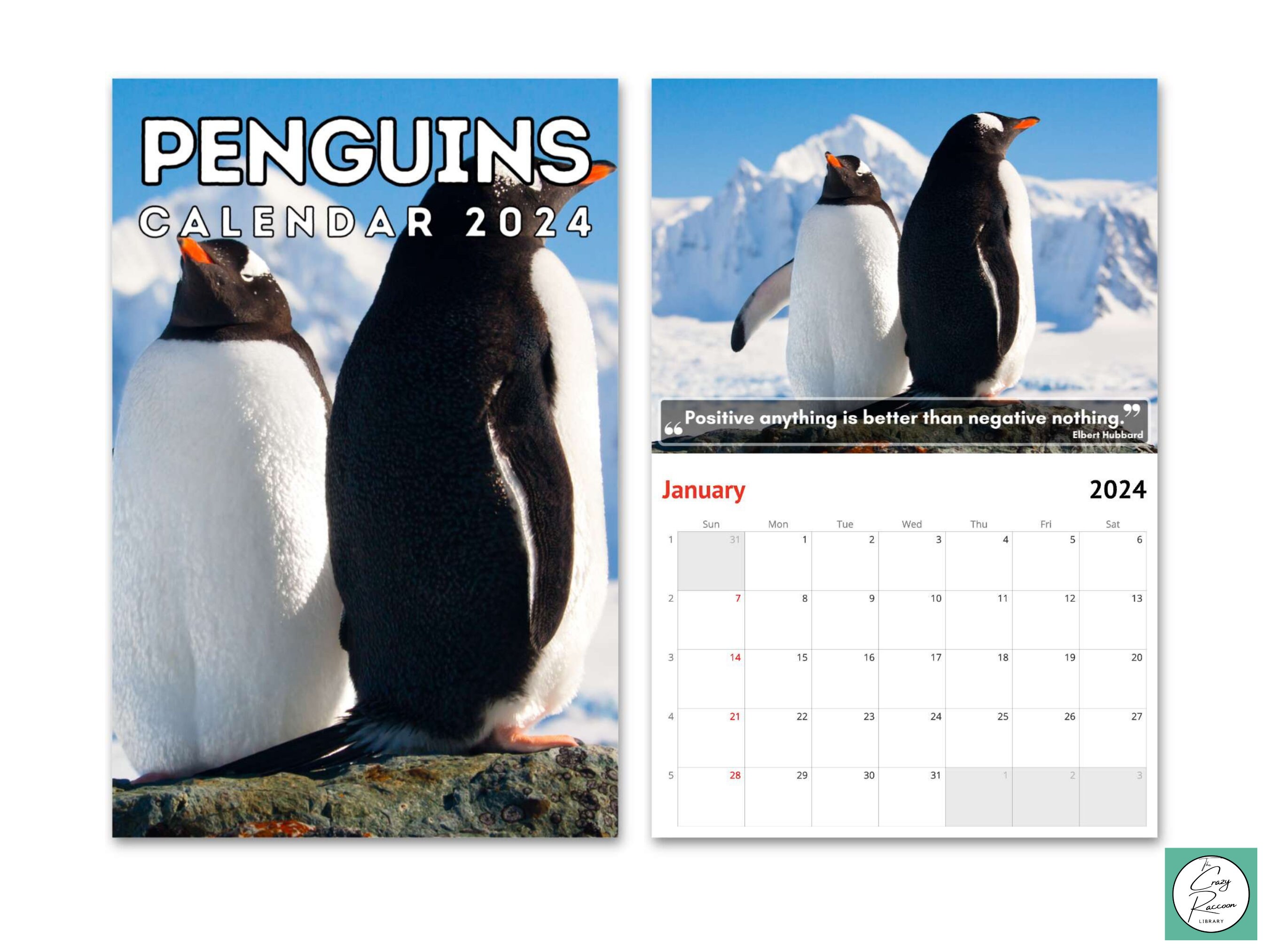 Penguins Wall Calendar 2024, Penguin Gift, Cute Gift Idea for Penguin  Lovers - Etsy Israel