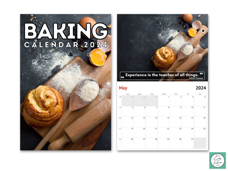 Baking Wall Calendar 2024, Cute Gift Idea for Baking Lovers Etsy