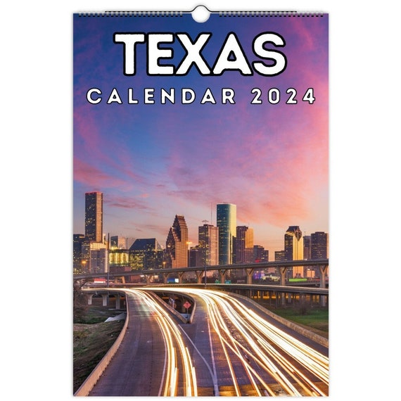 Texas Wall Calendar 2024, Great Gift Idea for Texas USA Lovers - Etsy
