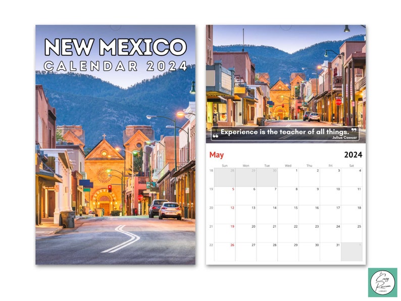 New Mexico Wall Calendar 2024 Great Gift Idea for New Mexico Etsy