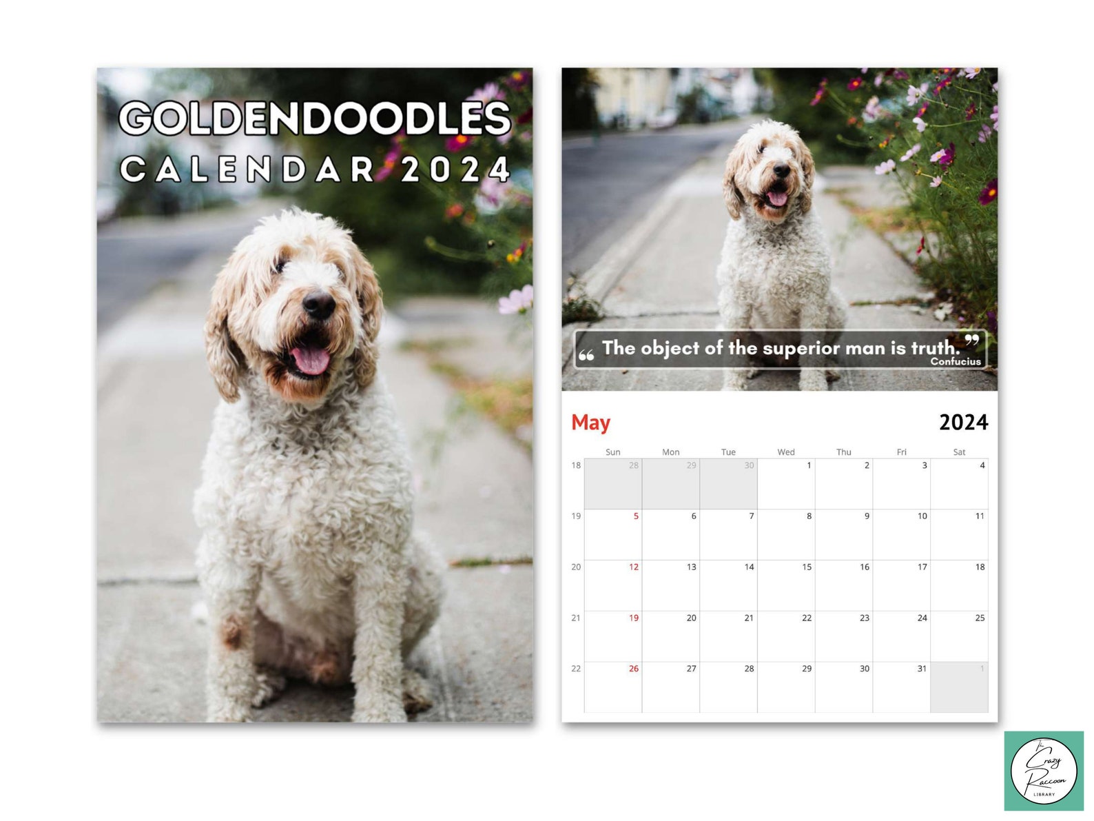 Goldendoodles Wall Calendar 2025, Cute Gift Idea for Goldendoodle