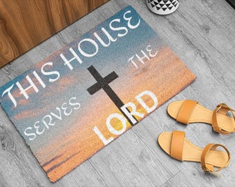 Religious Doormat, Christian Welcome Mat, Housewarming Gift, Entryway Rug, Front Door Decor, Religious Home Decor