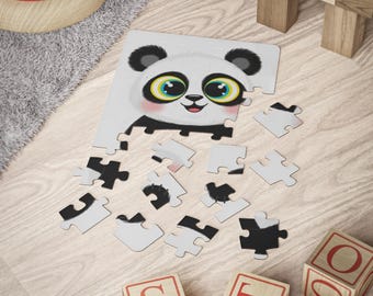 Adorable Panda Kids' Puzzle: 30-Piece Learning Activity