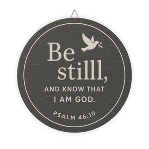 Wood Signs, Rustic Psalm 46:10 Wall Art Decor, Christian Bible Verse Plaque, Small Large Sizes, Farmhouse Home Decoration, Religious