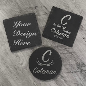 Engraved Slate coasters