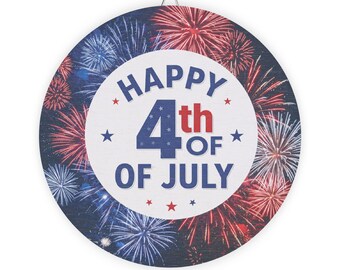 Patriotic Wood Sign, Happy 4th of July Decor, Independence Day Wall Art, Summer Celebration Sign, USA Decor, Fireworks Theme