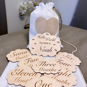 Wooden Monthly Milestone Marker for Baby (set of 13)