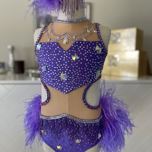 Made to order 4-6 weeks other colors available Outstanding purple over the top jazz costume no exchange or refund