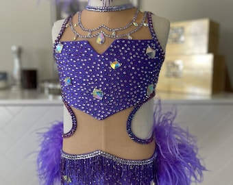 Made to order 4-6 weeks other colors available Outstanding purple over the top jazz costume no exchange or refund