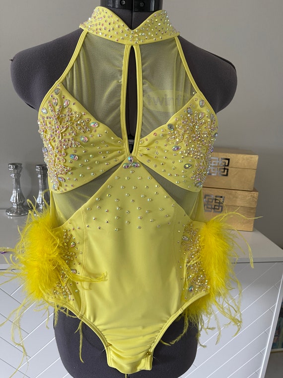 Yellow Teen Jazz Solo Dance Costume Etsy