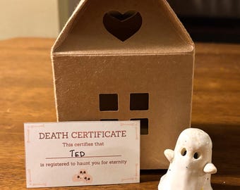 Adopt a Ghost | Handmade Ceramic Ghost Figurine | Proceeds Support Western Mass DV Survivors