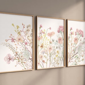 Boho Nursery Wall Art, Wildflower Nursery Decor, Botanical Print, Floral Nursery Art, Girl Nursery Decor, Wildflower Prints, Meadow flowers