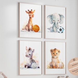 Animal nursery, Sports nursery decor,Animals Sport, Baby boy sports nursery, Safari nursery, basketball, baseball, football, Boy Nursery