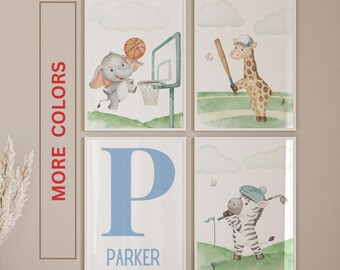 Sport-Kinderzimmer, Tierkindergarten, Tiere Sport, Sport-Kinderzimmer, Sport-Kinderzimmer, Safari-Kinderzimmer, Basketball, Baseball, Football, Jungen-Kinderzimmer