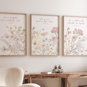 Wildflower Prints, Boho Nursery Wall Art, Wildflower Nursery Decor, Girl Nursery Decor, Floral Nursery Art, Christian nursery, Bible nursery
