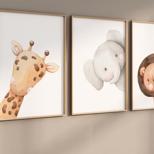 Animal prints, nursery wall art, Plush animals, Baby animal prints, Safari nursery, Safari animal print, playroom decor, nursery wall decor