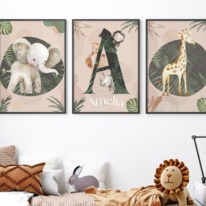 Safari Nursery Wall Prints, Boho Nursery Prints, jungle animals, safari animals, Nursery Art, animal Nursery Decor, animal prints