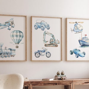 Transport vehicle prints, construction vehicle prints, Boy room wall art, Boy nursery cars decor, Truck prints, Transportation nursery decor