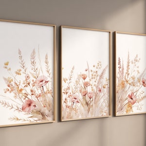 Wildflower Nursery Decor, Botanical Print, Boho Nursery Wall Art, Floral Nursery Art, Girl Nursery Decor, Wildflower Prints, Meadow flowers