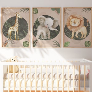 Safari Nursery Wall Prints, Boho Nursery Prints, jungle animals, safari animals, Nursery Art, animal Nursery Decor, animal prints