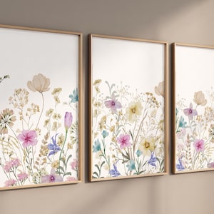 Boho Nursery wall art, Wildflower Nursery Decor, Floral Nursery, Girl Nursery Decor, vintage flower nursery, Botanical Print, home decor