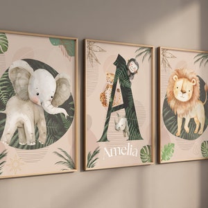 Safari Nursery Wall Prints, Boho Nursery Prints, jungle animals, safari animals, Nursery Art, animal Nursery Decor, animal prints