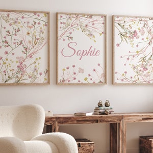 Wildflower Prints, Floral Nursery Art, Wildflower Nursery Decor, Boho Nursery Wall Art, Botanical Print, Girl Nursery Decor, Meadow flowers