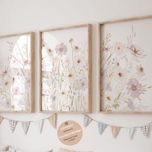 Boho Nursery Wall Art, Wildflower Nursery Decor, Botanical Print, Floral Nursery Art, Girl Nursery Decor, Wildflower Prints, Meadow flowers