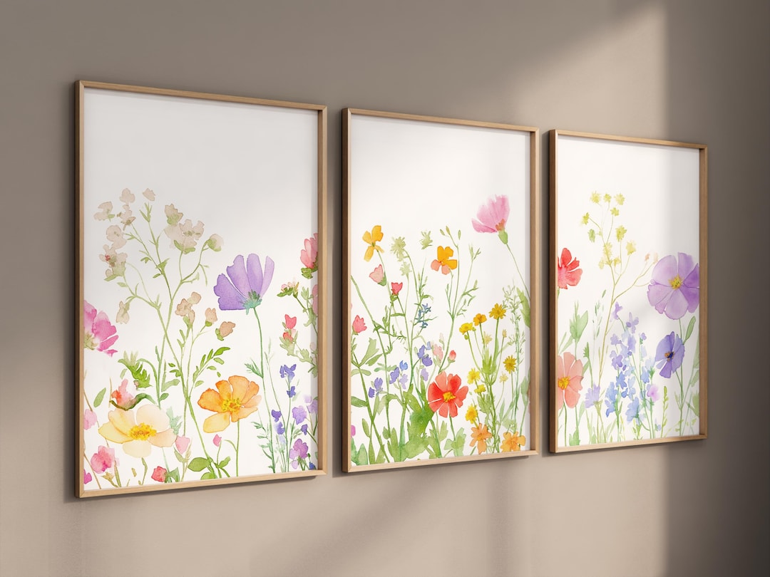 Watercolor Wildflower Nursery Print: Boho Floral Wall Art - Etsy