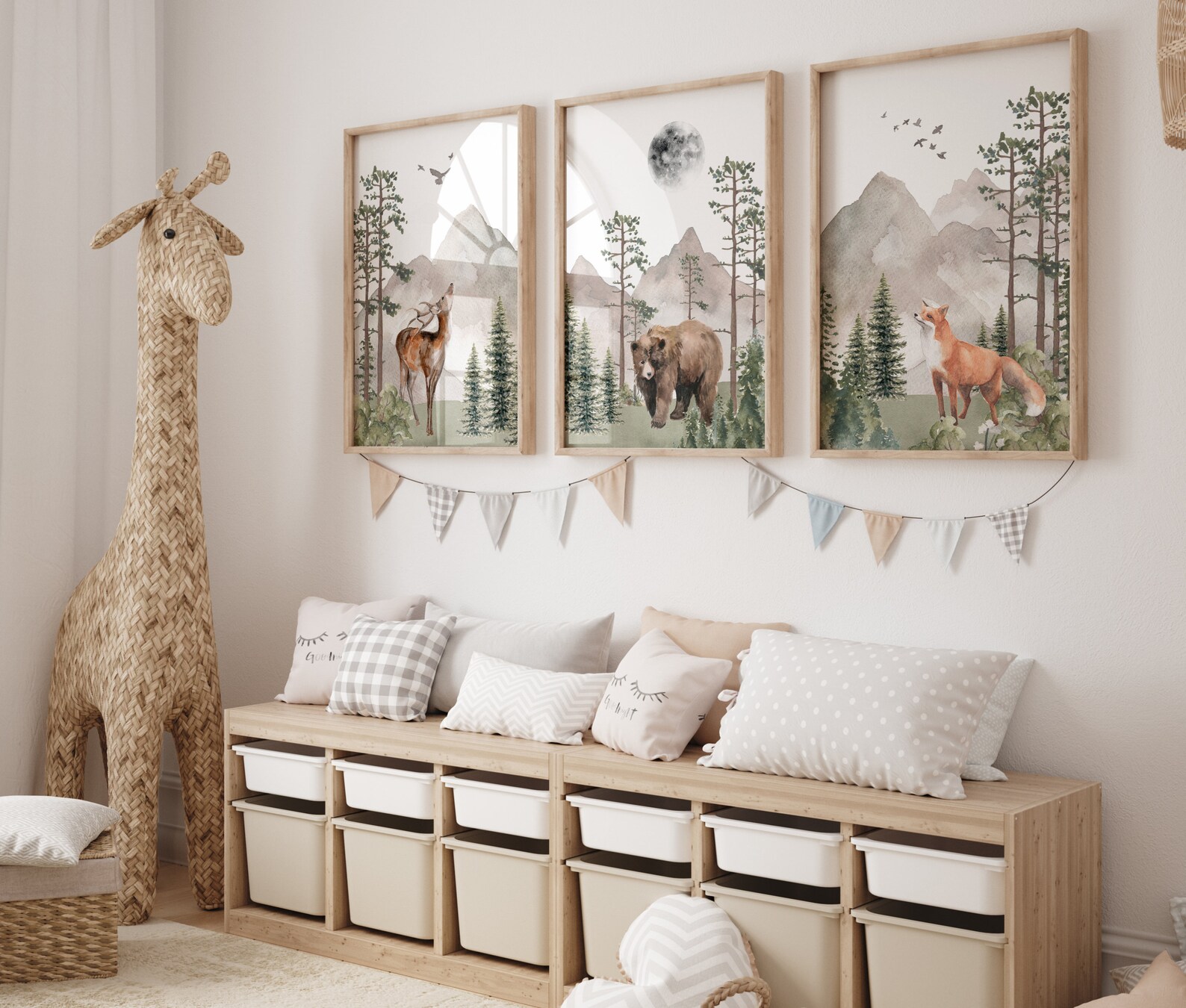 Mountain Nursery Art, Adventure Theme Nursery, Woodland Animal Print ...