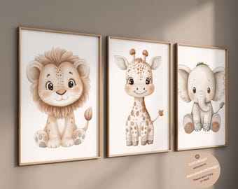 Habitación infantil de animales, habitación infantil de safari, decoración infantil bohemia, estampados de animales de safari, habitación infantil de animales bebés, animales bebés de safari, habitación infantil de la jungla