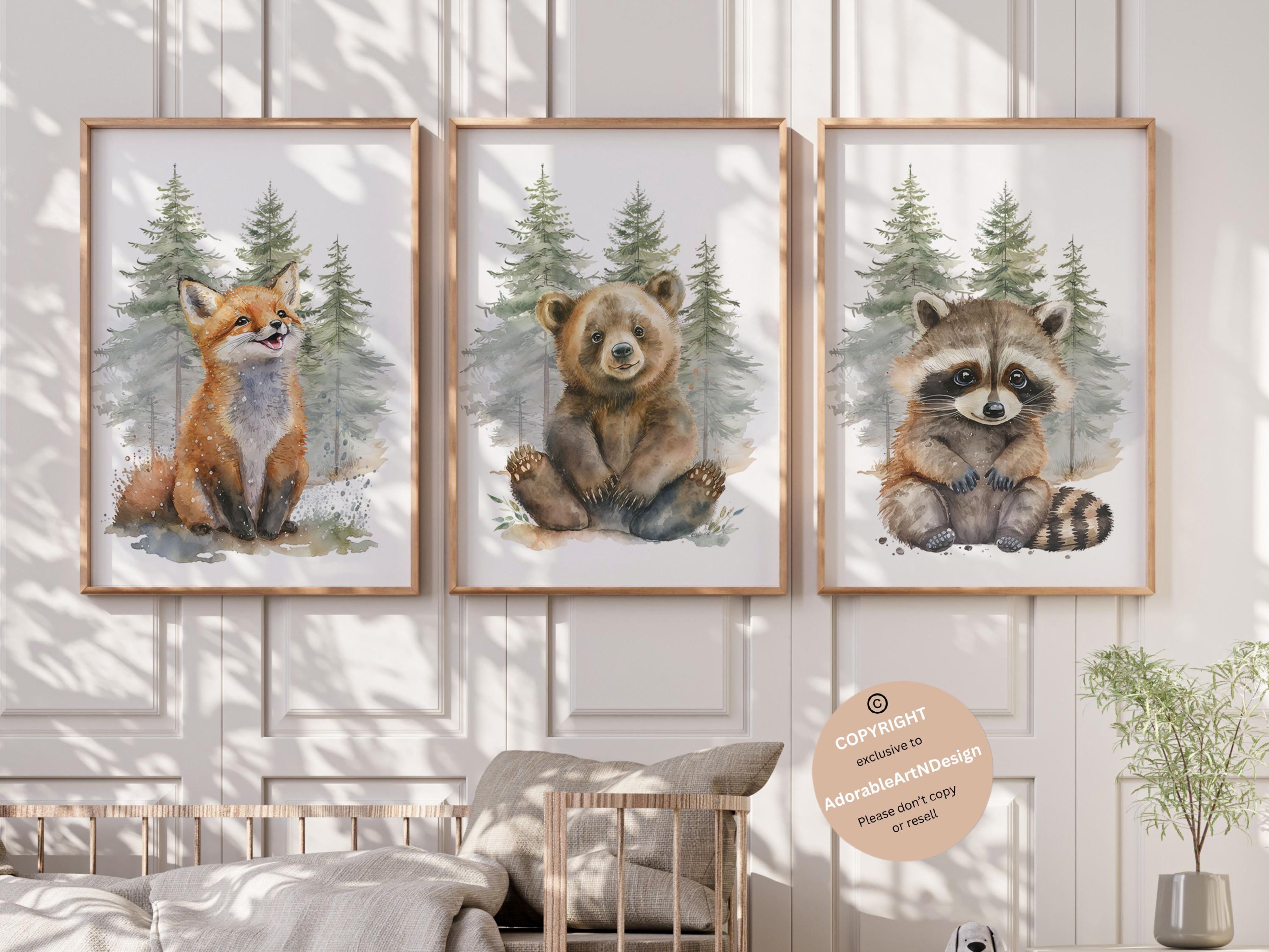 Woodland Animal Prints, Woodland Nursery Wall Art Gift, Boy Nursery ...