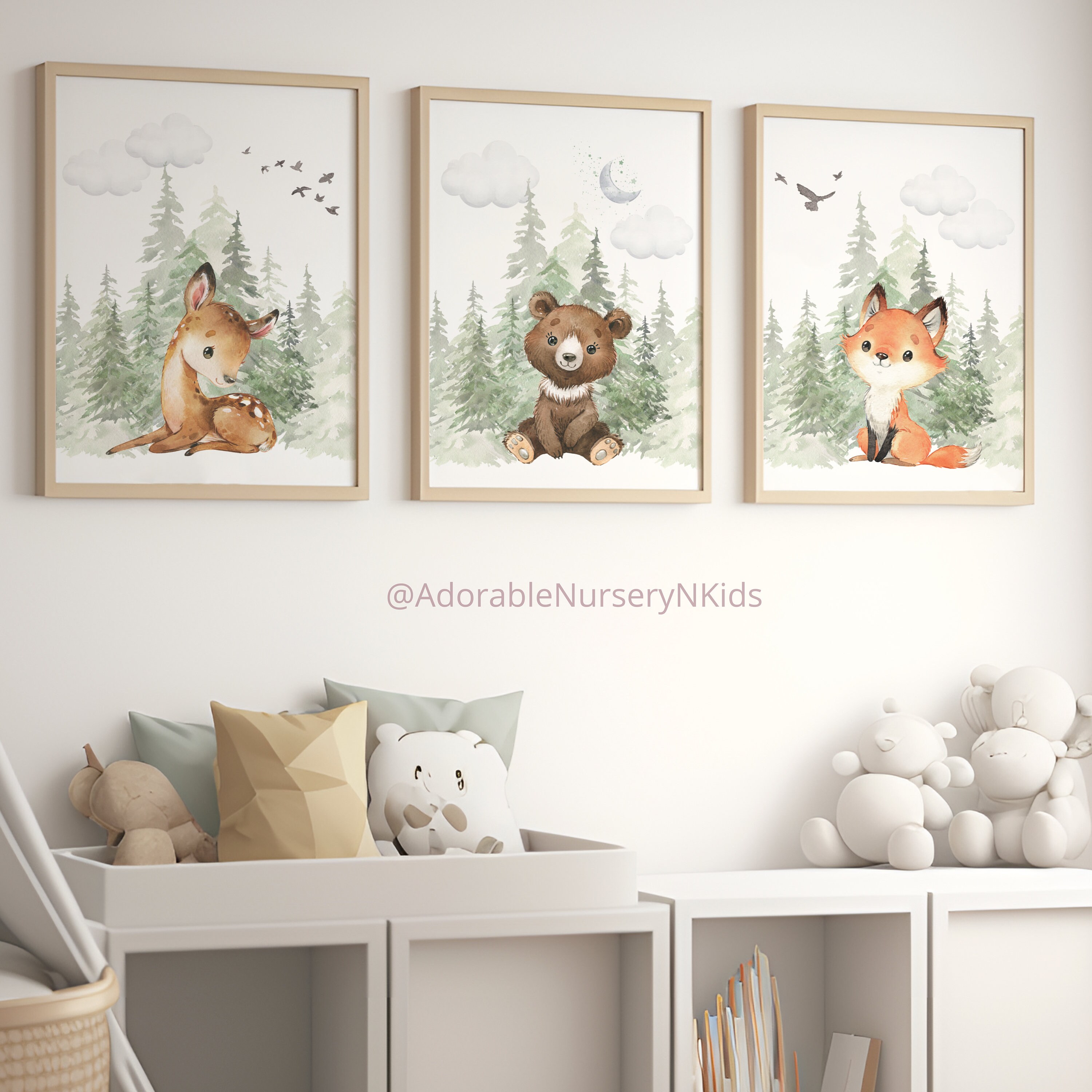 Woodland Nursery Decor, Woodland Nursery Wall Art, Woodland Print Set ...