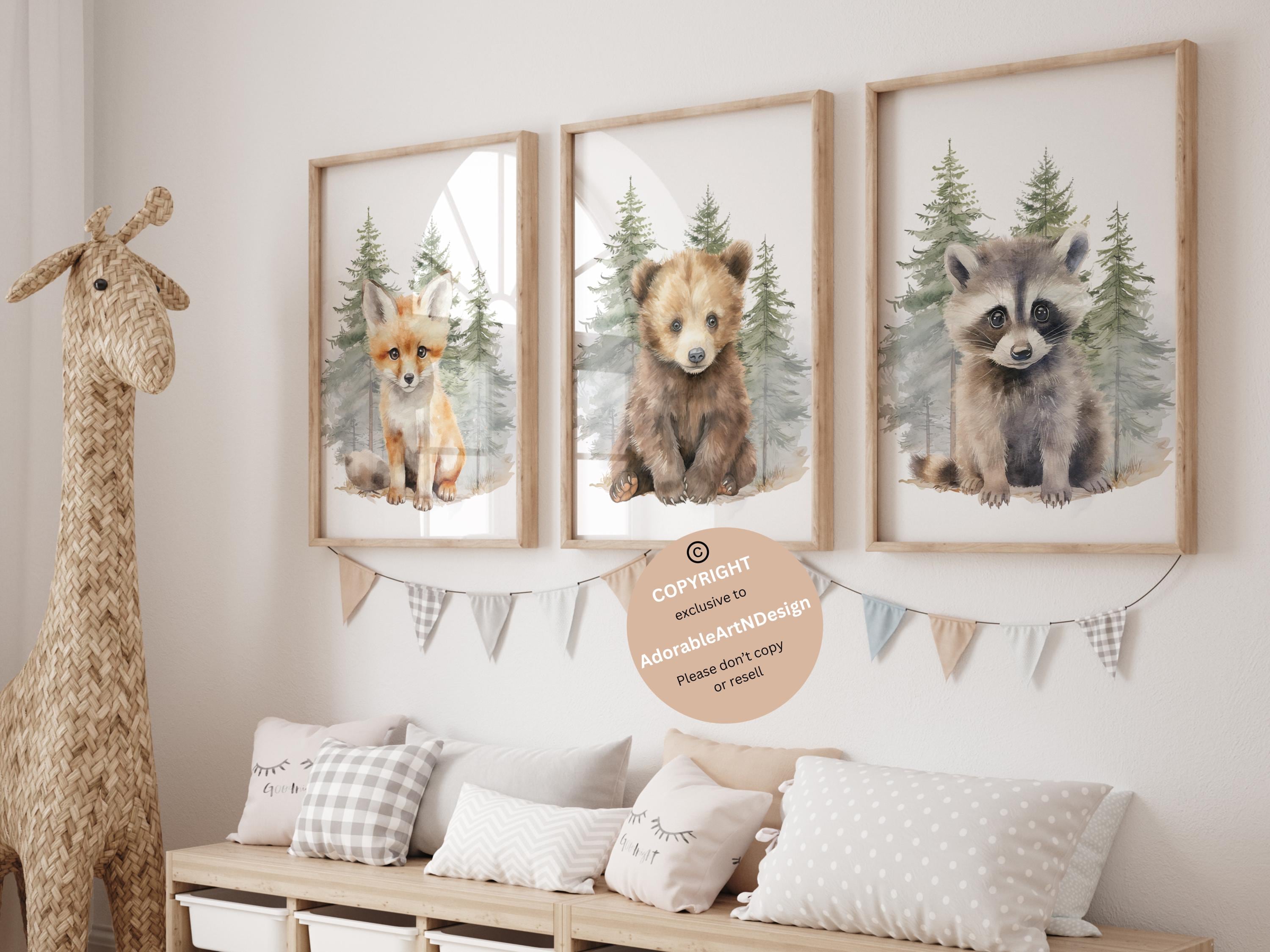 Woodland Animal Prints, Woodland Nursery Wall Art Gift, Boy Nursery ...