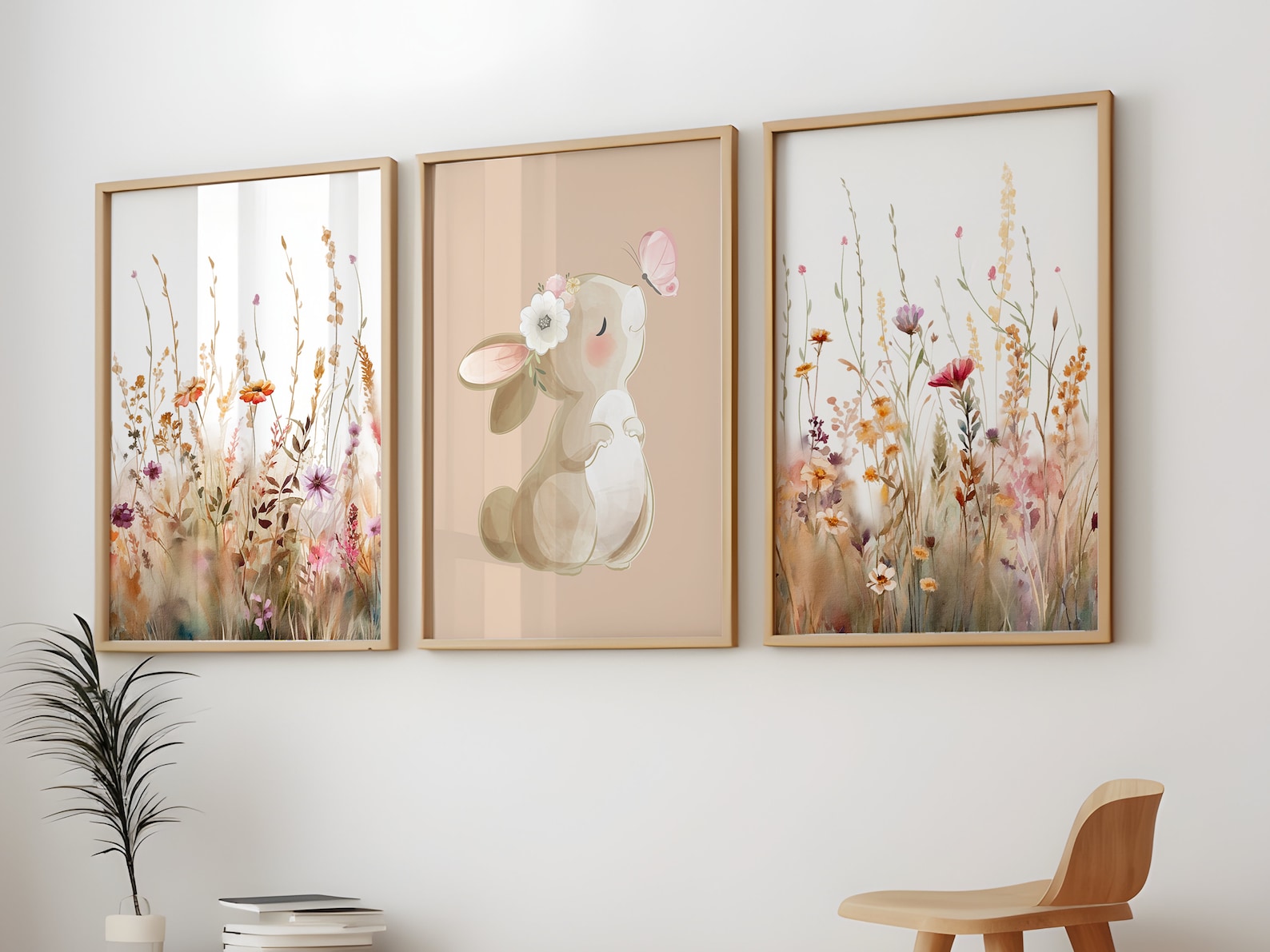 Wildflower Nursery Decor, Floral Nursery Art, Bunny Nursery, Girl ...
